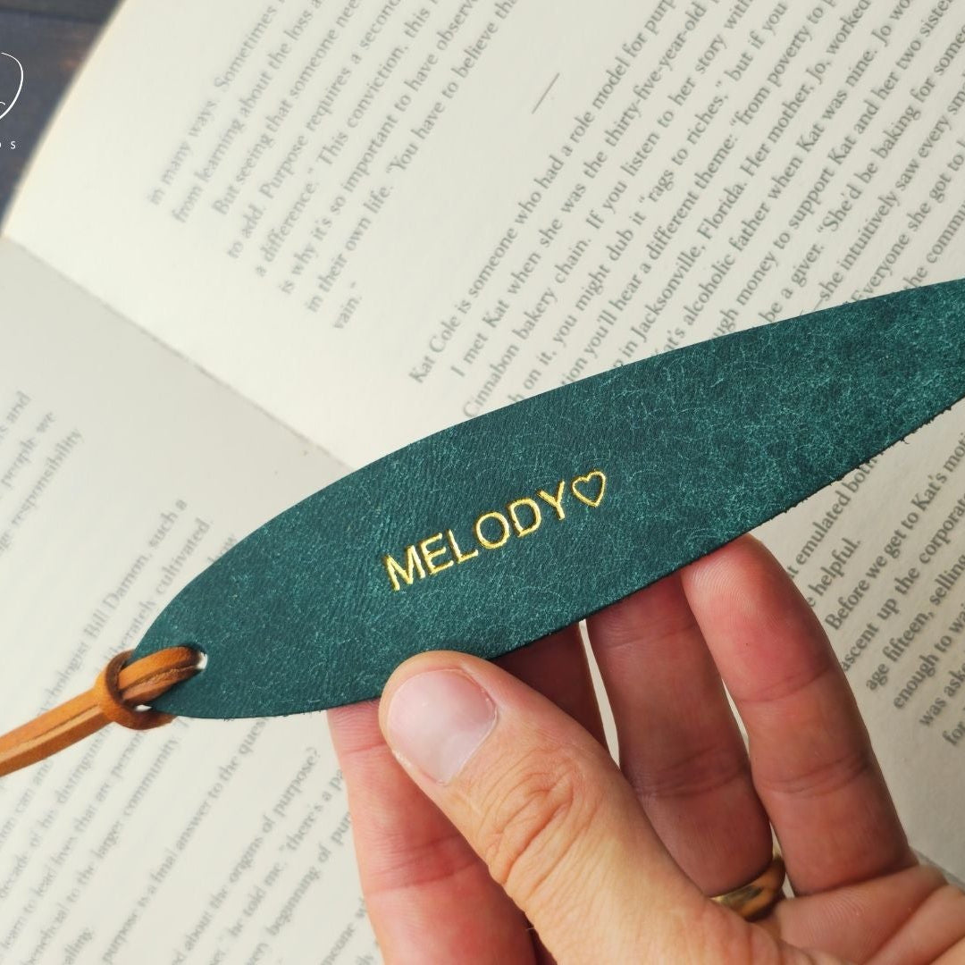 Willow Personalised Leather Bookmark