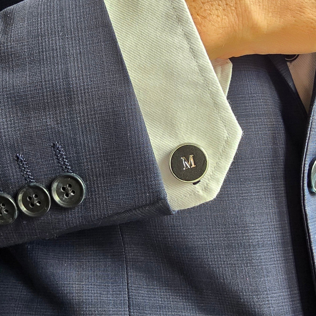 Heritage Personalised Leather Cufflinks | Wedding Gift for Him