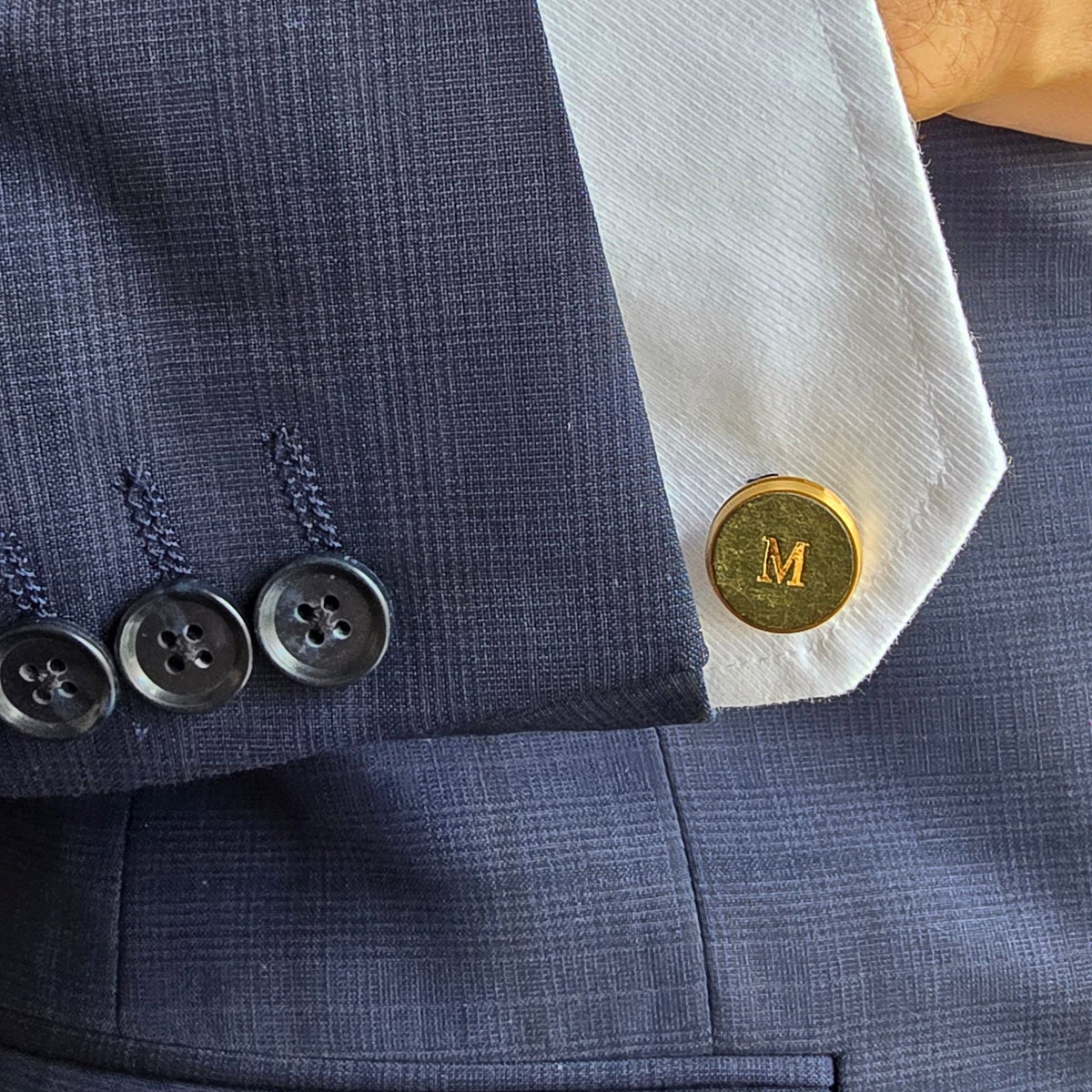 Heritage Personalised Leather Cufflinks | Wedding Gift for Him