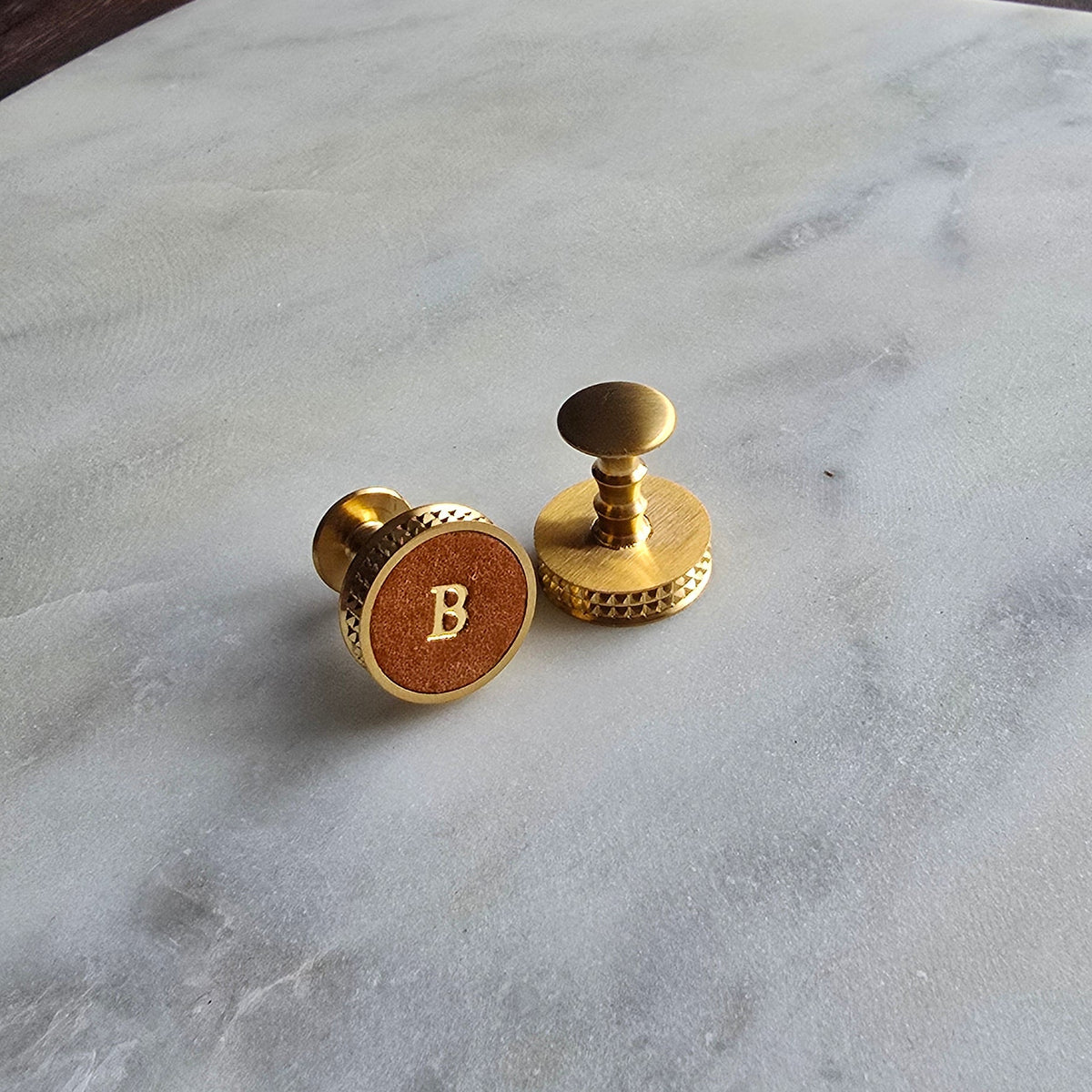 Signature Personalised Leather Cufflinks | Luxury Initial Cufflinks