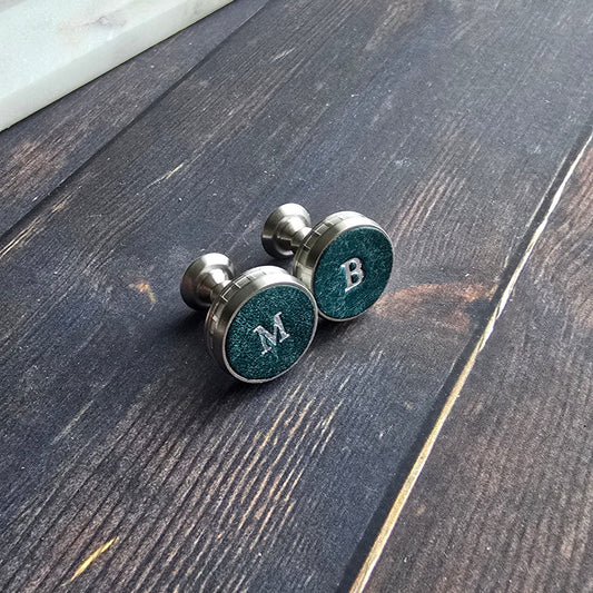 Heritage Personalised Leather Cufflinks | Wedding Gift for Him