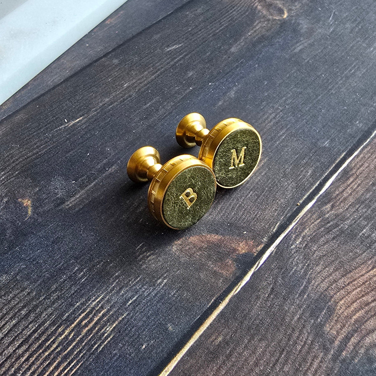 Heritage Personalised Leather Cufflinks | Wedding Gift for Him