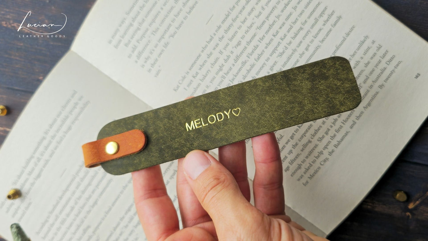 Pinnacle Personalised Leather Bookmark