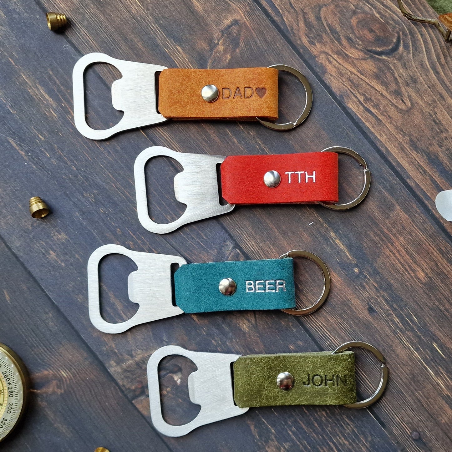 Personalised Leather Bottle Opener