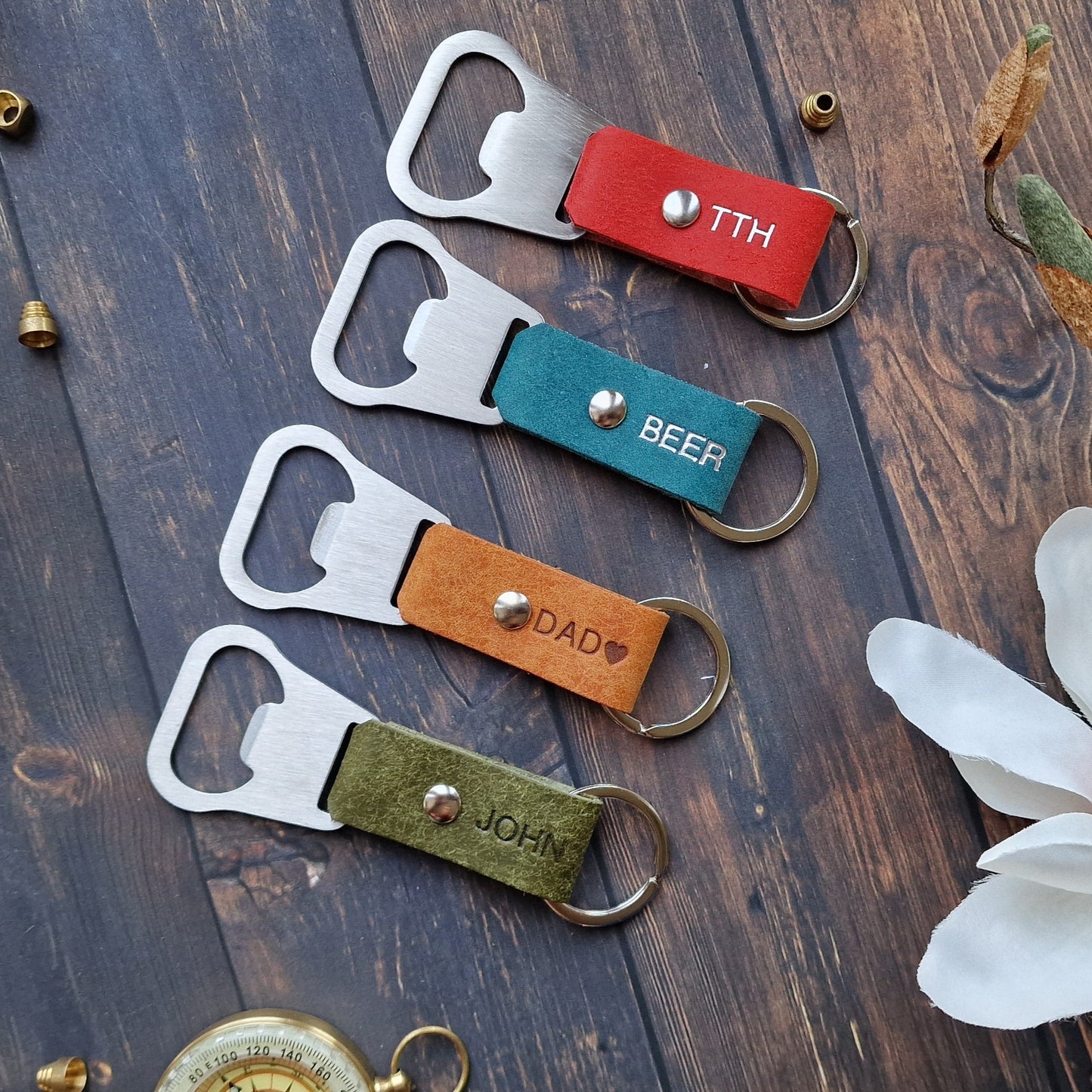 Personalised Leather Bottle Opener