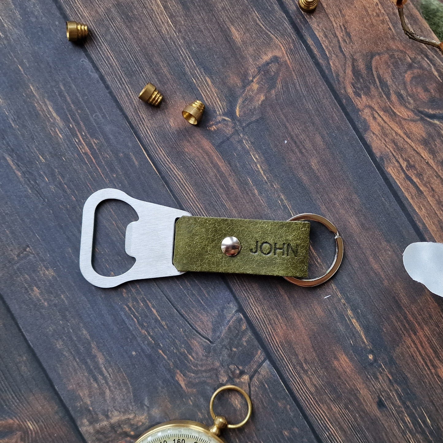 Personalised Leather Bottle Opener
