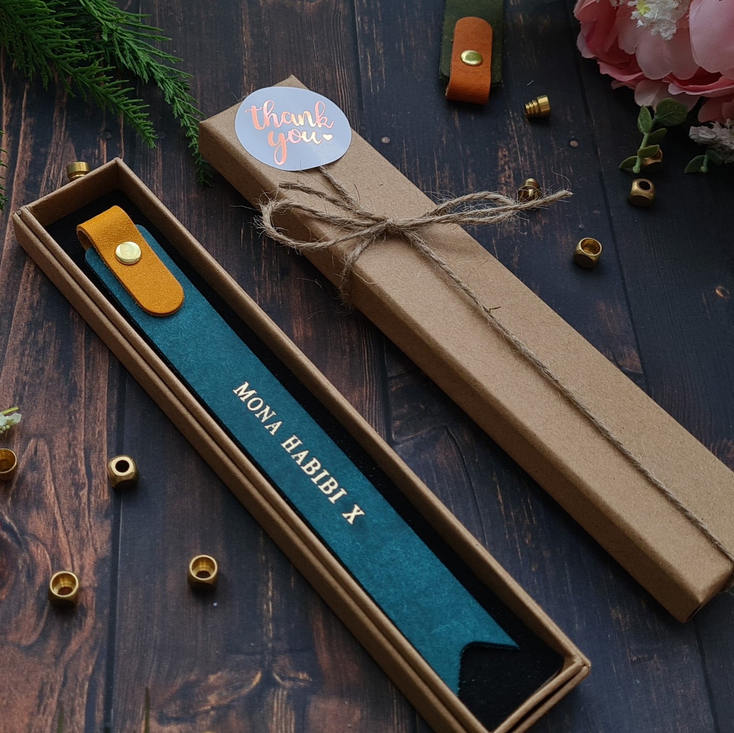 Personalised Leather Bookmark