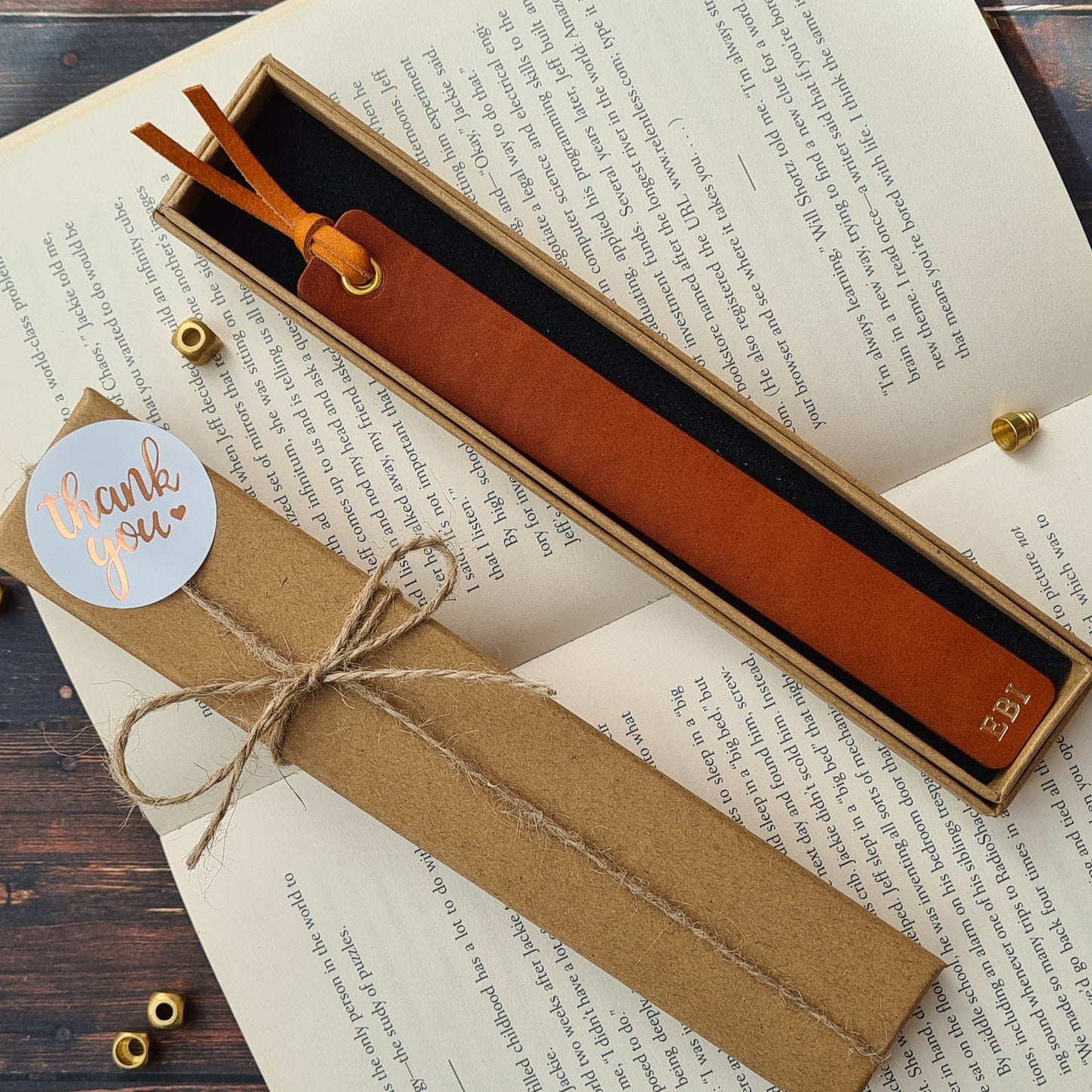 Leather bookmark