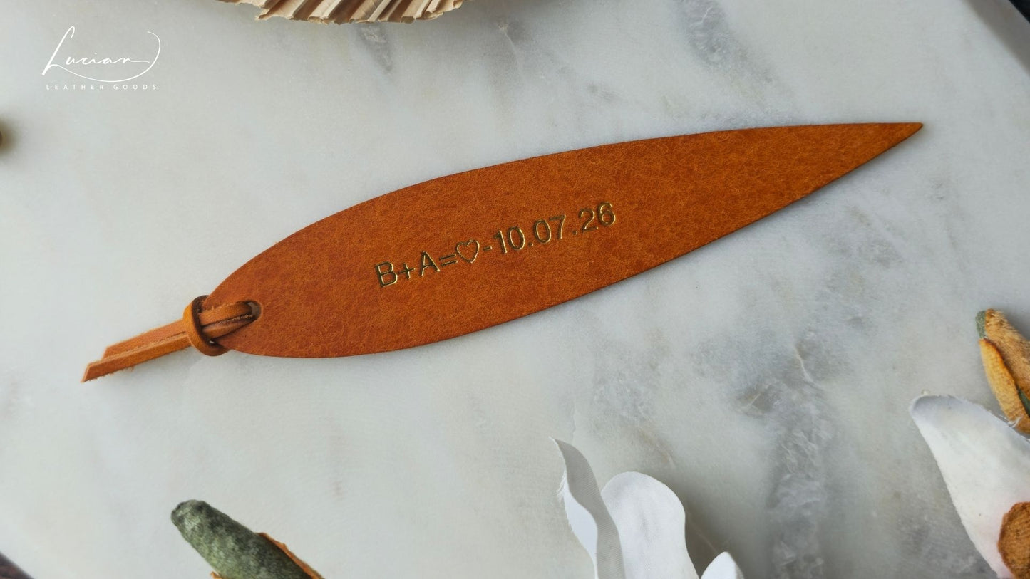 Willow Personalised Leather Bookmark