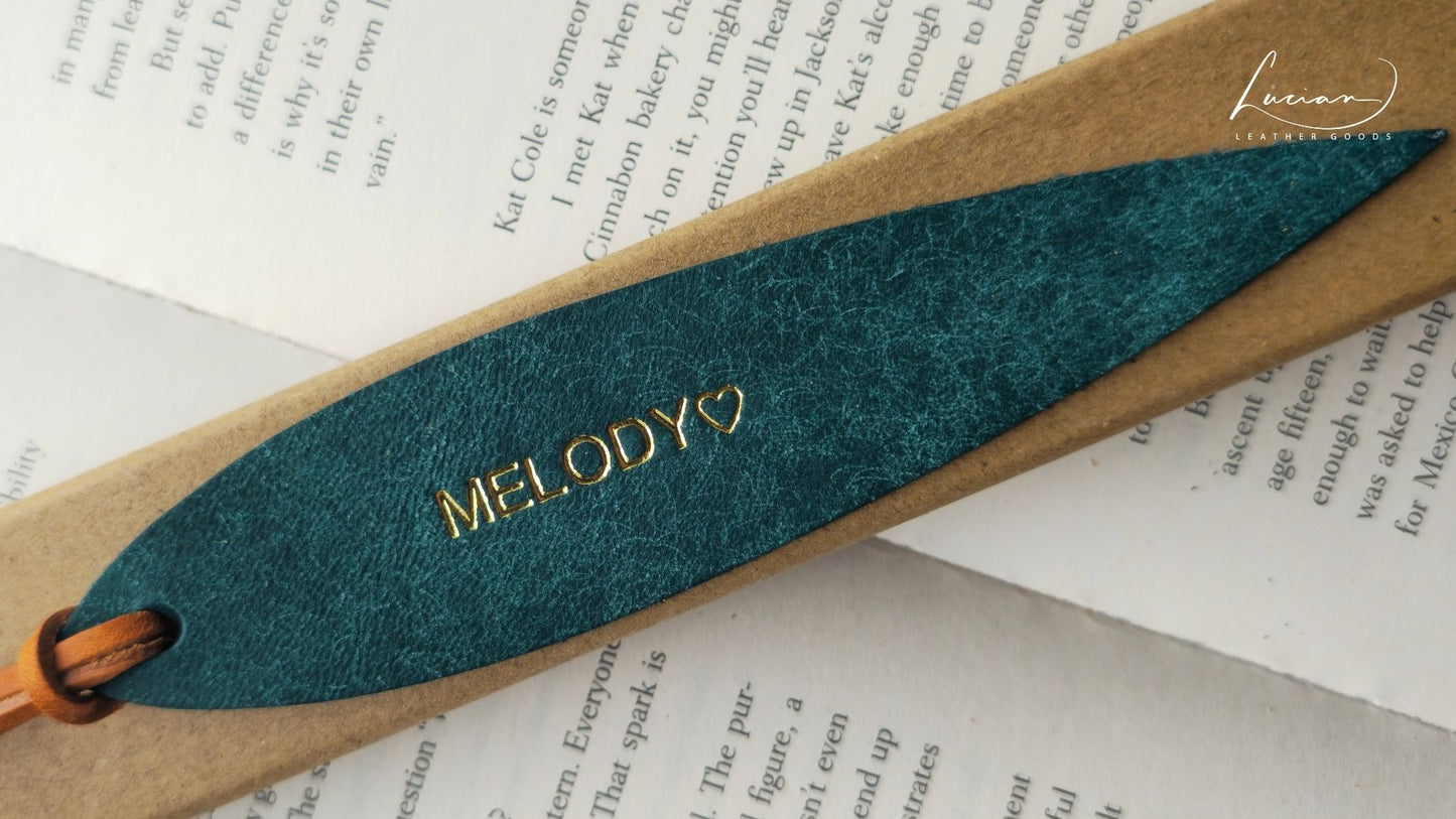 Willow Personalised Leather Bookmark