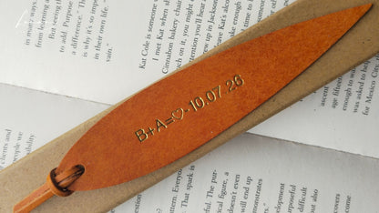 Willow Personalised Leather Bookmark