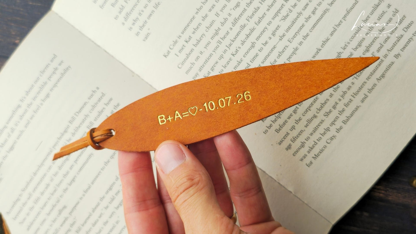 Willow Personalised Leather Bookmark