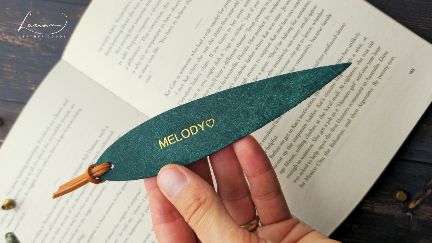 Willow Personalised Leather Bookmark