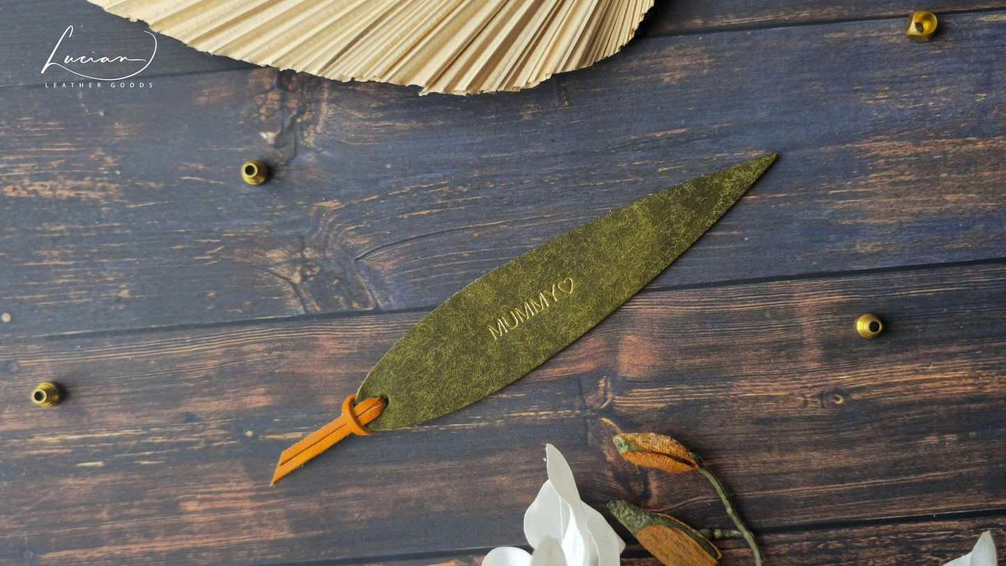 Willow Personalised Leather Bookmark