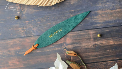 Willow Personalised Leather Bookmark