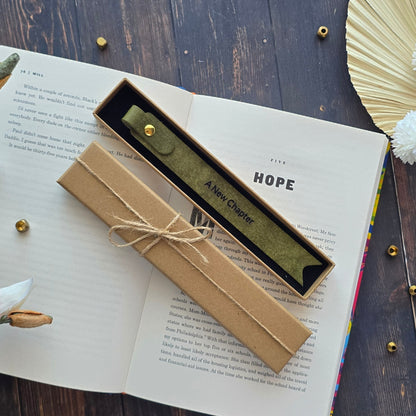 Personalised graduation gift with leather bookmark