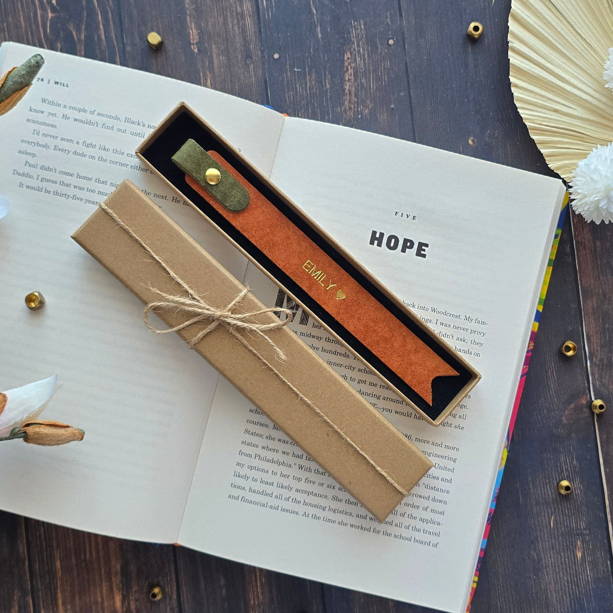 Personalised Gift Leather Bookmark