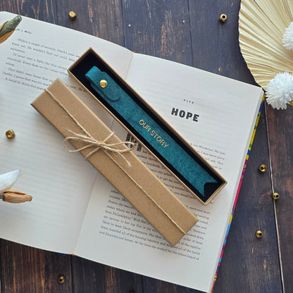 Personalised leather bookmark gift for Mum