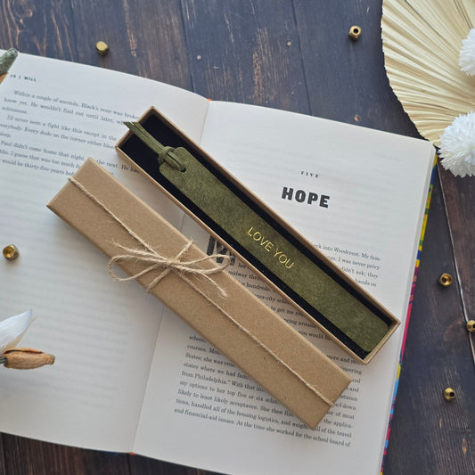 Personalised leather bookmark with tassel for book lovers