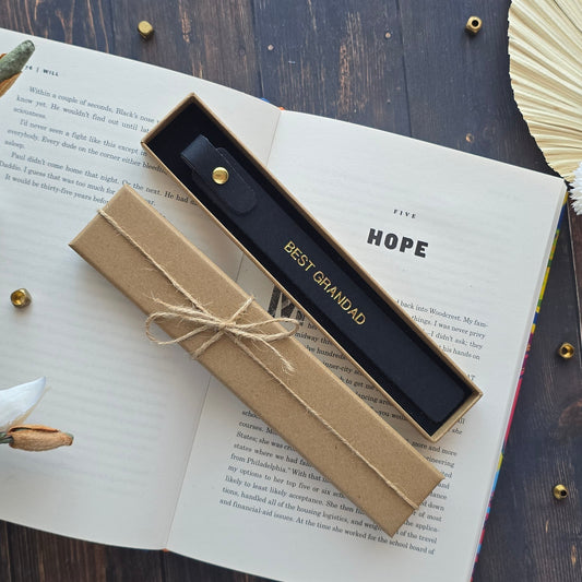 Personalised leather bookmark gift for The Best Grandad