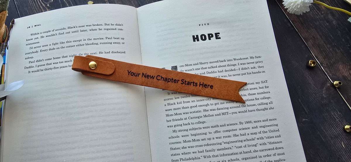 Personalised Leather Bookmark – Graduation Gift