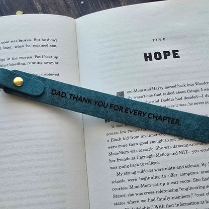 Large Personalised Leather Bookmark – Meaningful Message Gift