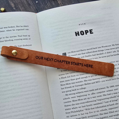 Personalised Leather Bookmark – Our Story Romantic Gift