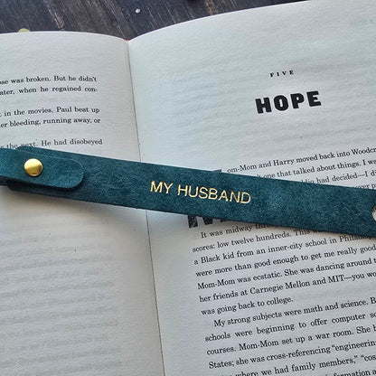 Personalised Leather Bookmark – Gift for Husband