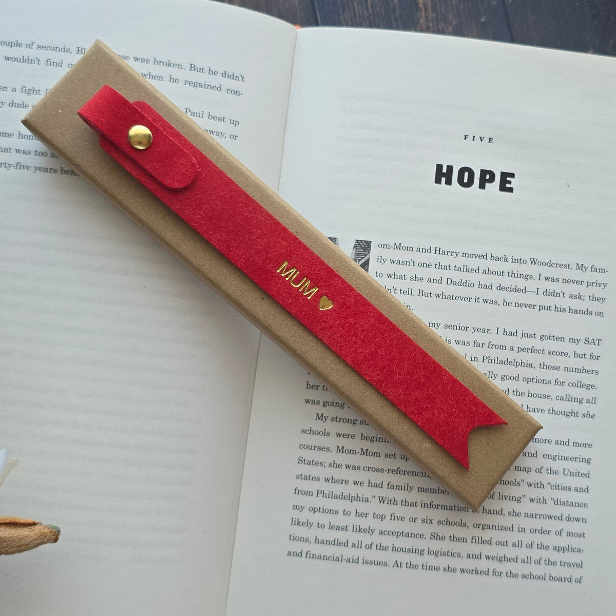 Personalised Christmas bookmark for book lover