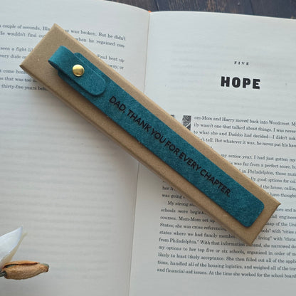 Personalised Leather Bookmark – Our Story Romantic Gift