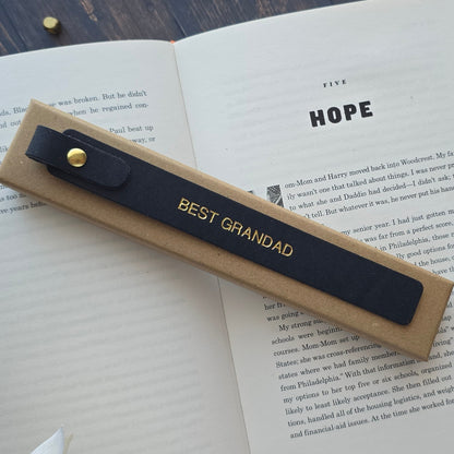 Personalised leather bookmark gift for  Best Grandad
