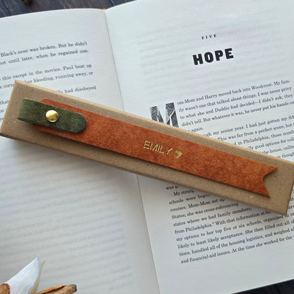 Leather bookmark for her