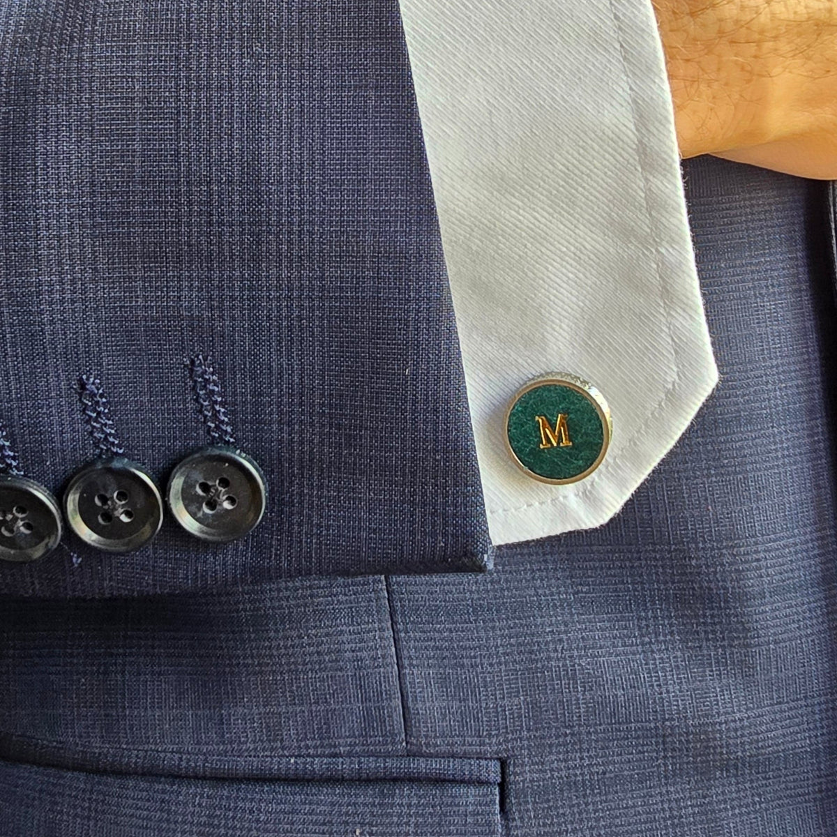 Signature Personalised Leather Cufflinks | Luxury Initial Cufflinks