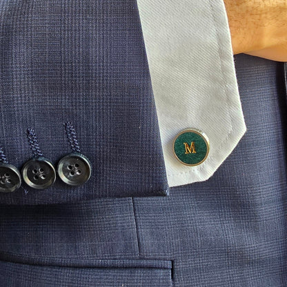 Signature Personalised Leather Cufflinks | Luxury Initial Cufflinks