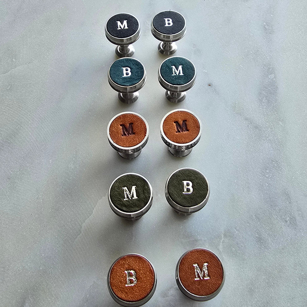 Heritage Personalised Leather Cufflinks | Wedding Gift for Him