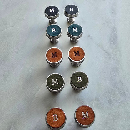 Heritage Personalised Leather Cufflinks | Wedding Gift for Him