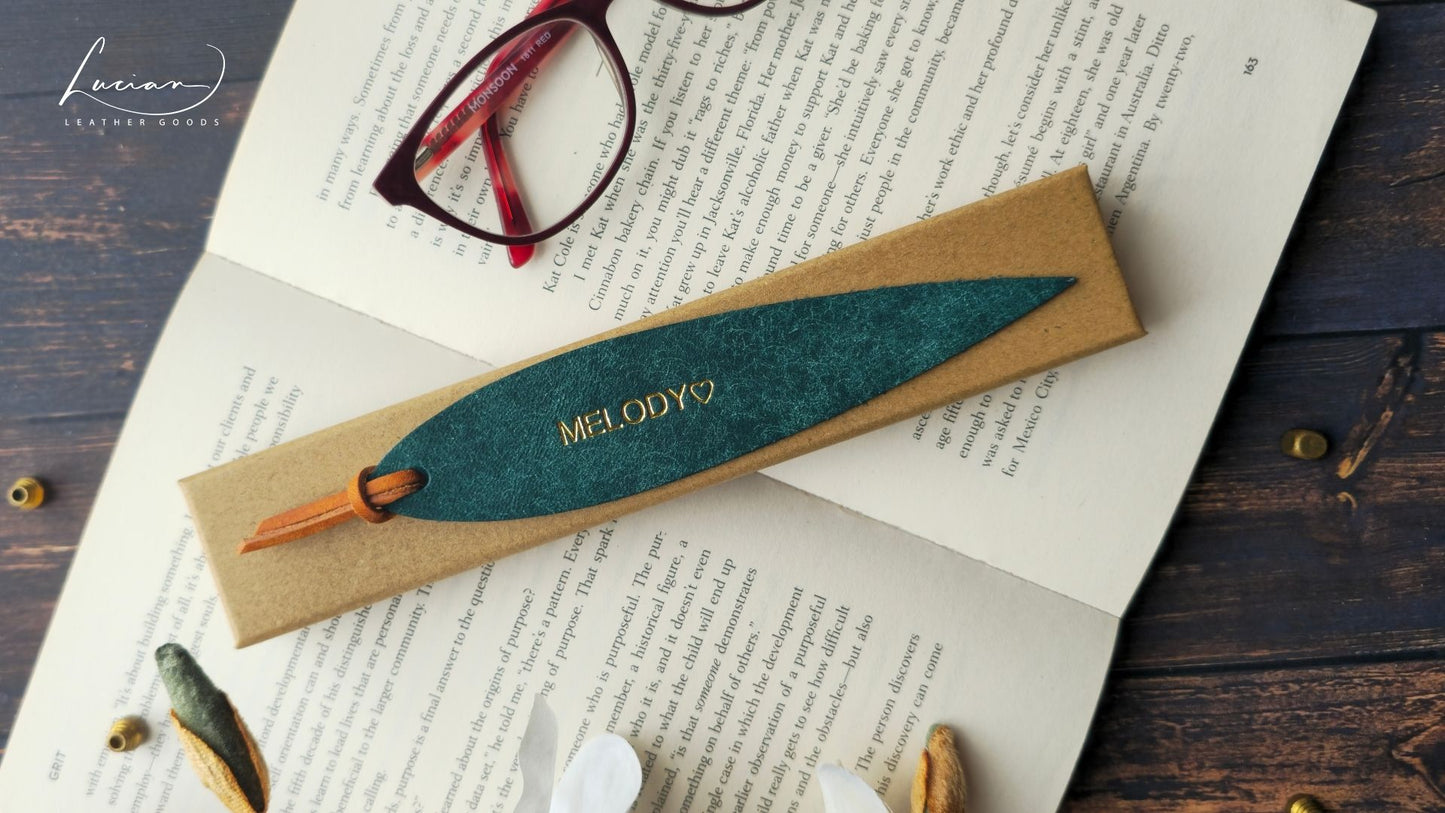 Willow Personalised Leather Bookmark