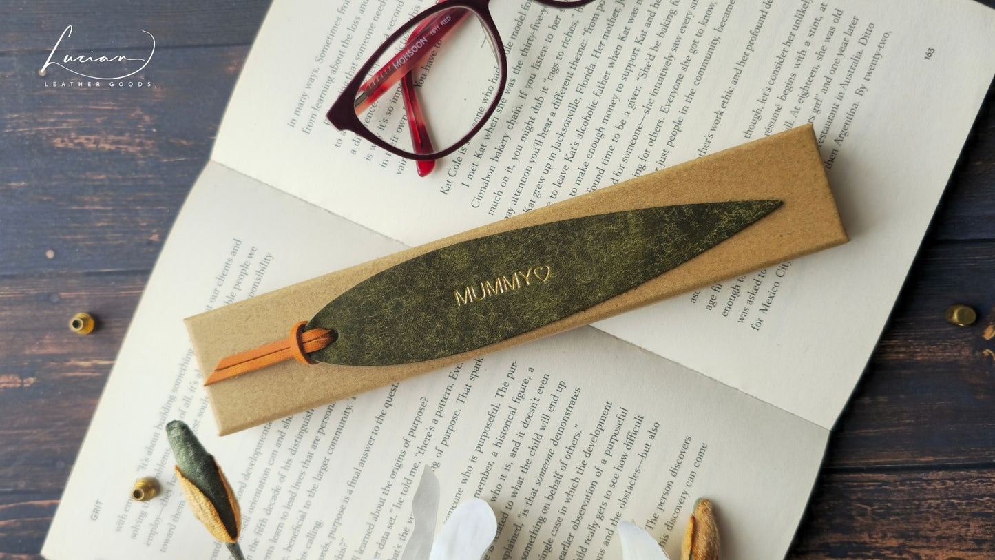 Willow Personalised Leather Bookmark