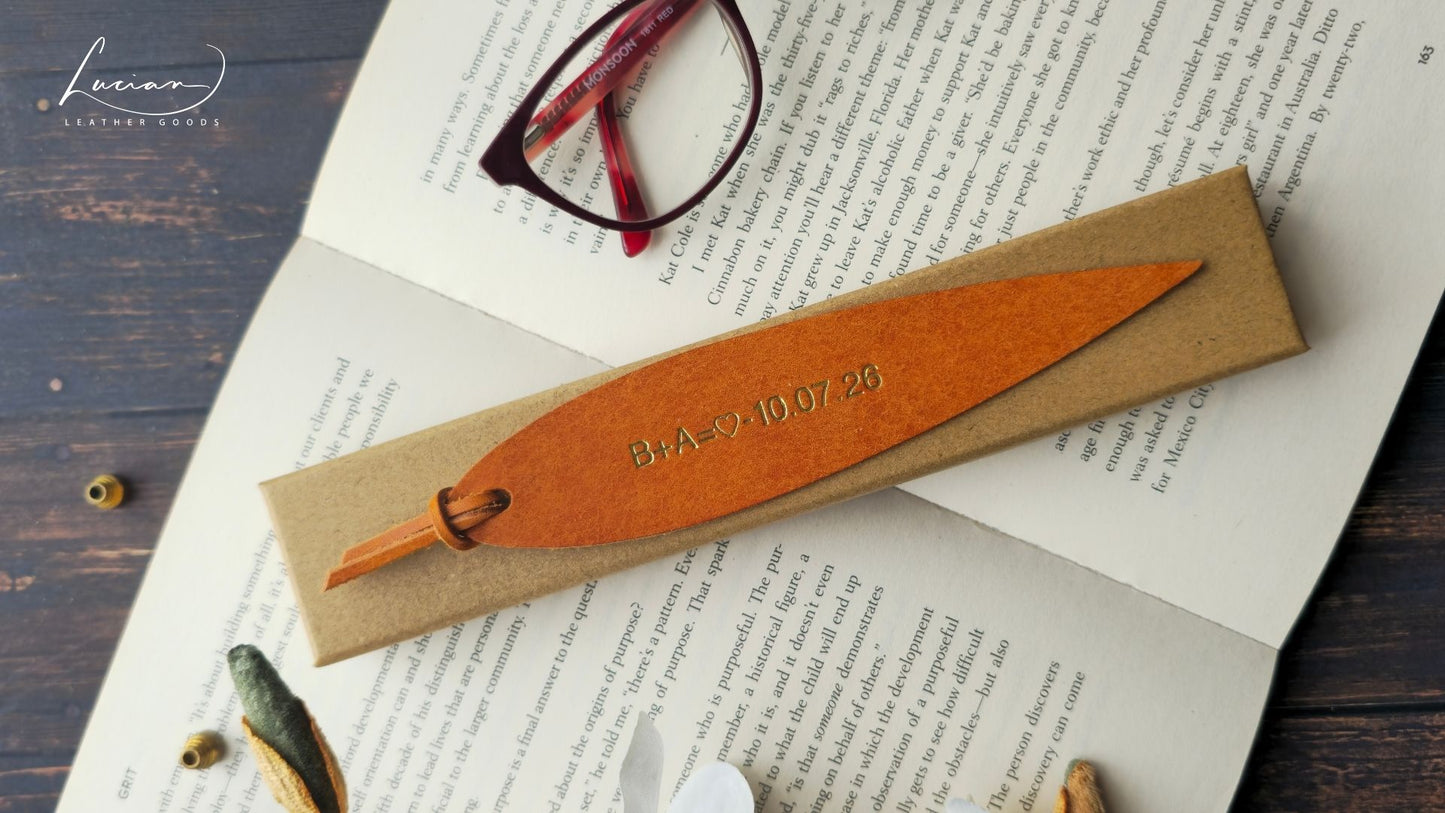 Willow Personalised Leather Bookmark