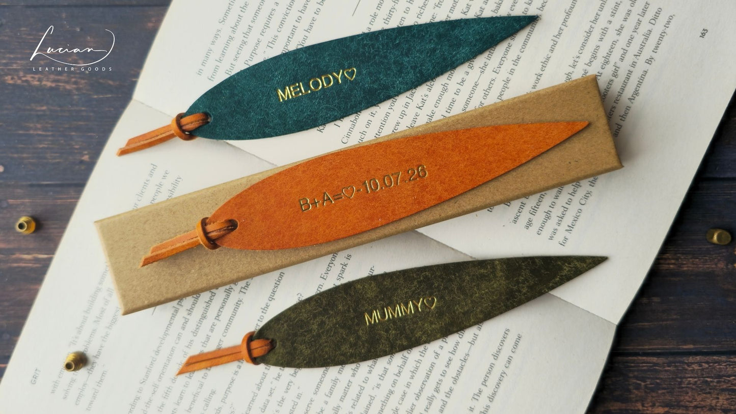 Willow Personalised Leather Bookmark