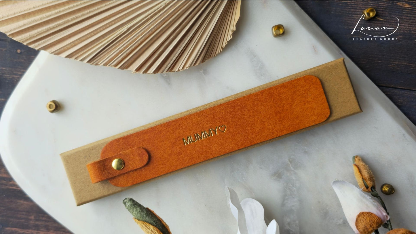Pinnacle Personalised Leather Bookmark