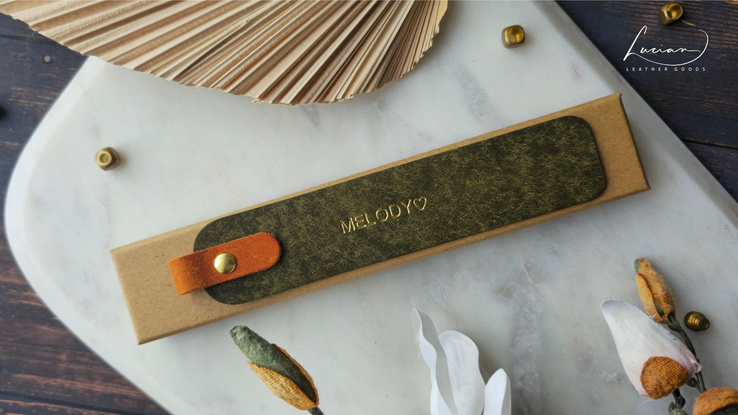Pinnacle Personalised Leather Bookmark