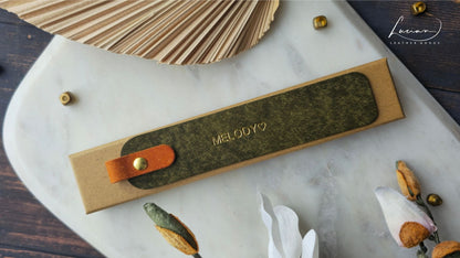 Pinnacle Personalised Leather Bookmark