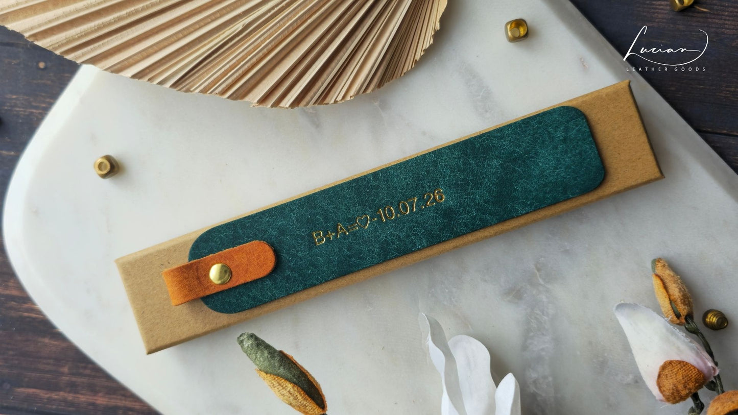 Pinnacle Personalised Leather Bookmark