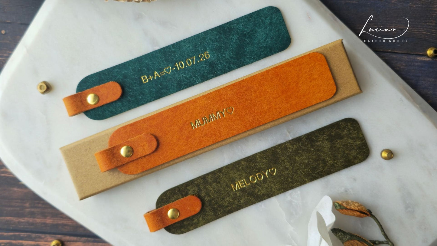 Pinnacle Personalised Leather Bookmark