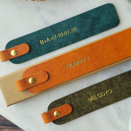 Personalised Leather Bookmark Gift