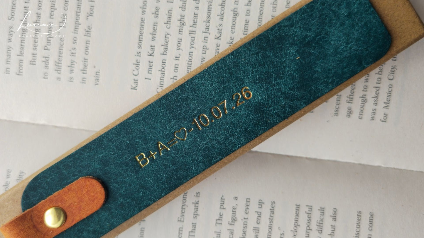 Pinnacle Personalised Leather Bookmark