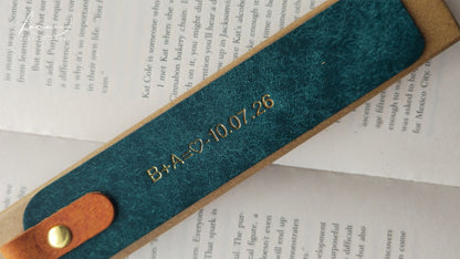 Pinnacle Personalised Leather Bookmark