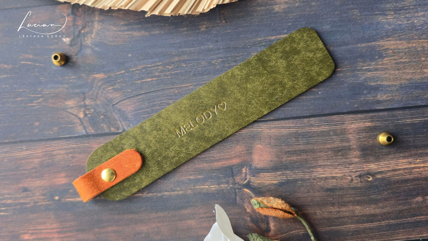 Pinnacle Personalised Leather Bookmark