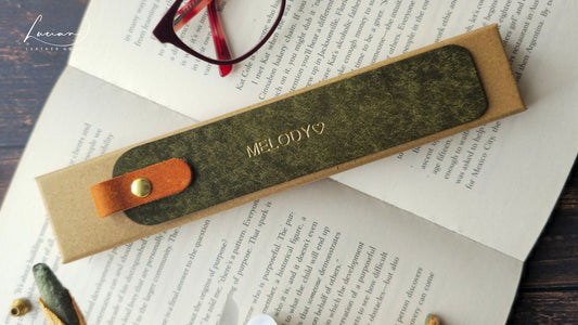 Pinnacle Personalised Leather Bookmark